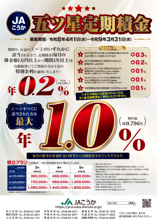 五ツ星定期積金